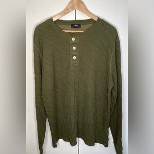 7 for all mankind long sleeve dark green, men’s sweatshirt Med